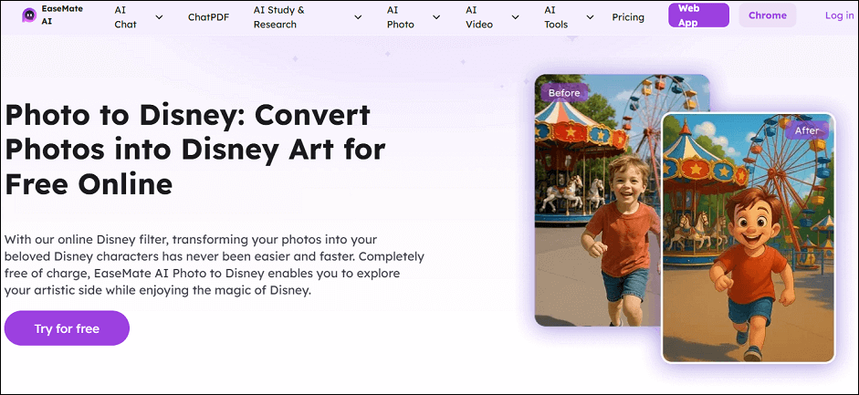 EaseMate AI’s Disney princess generator.