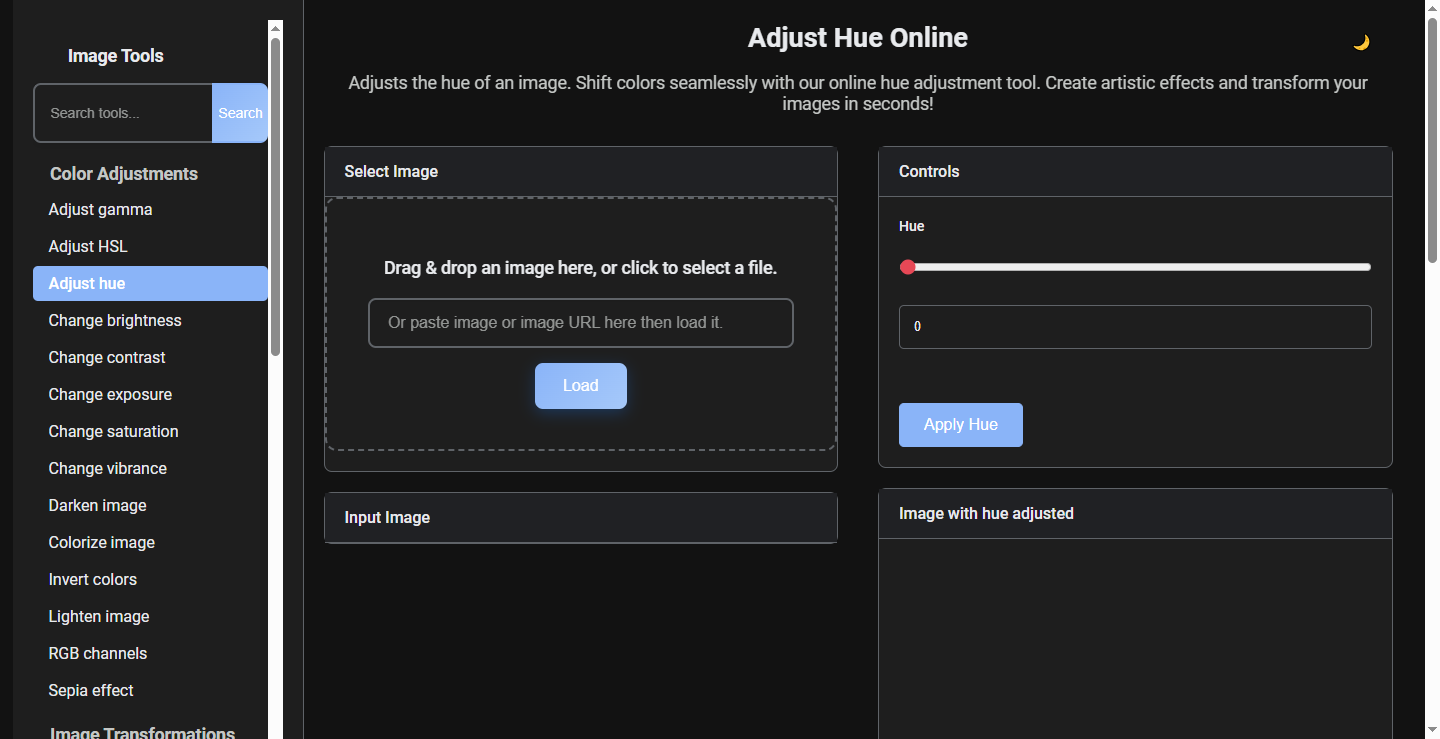 CocoShot’ Adjust hue interface.
