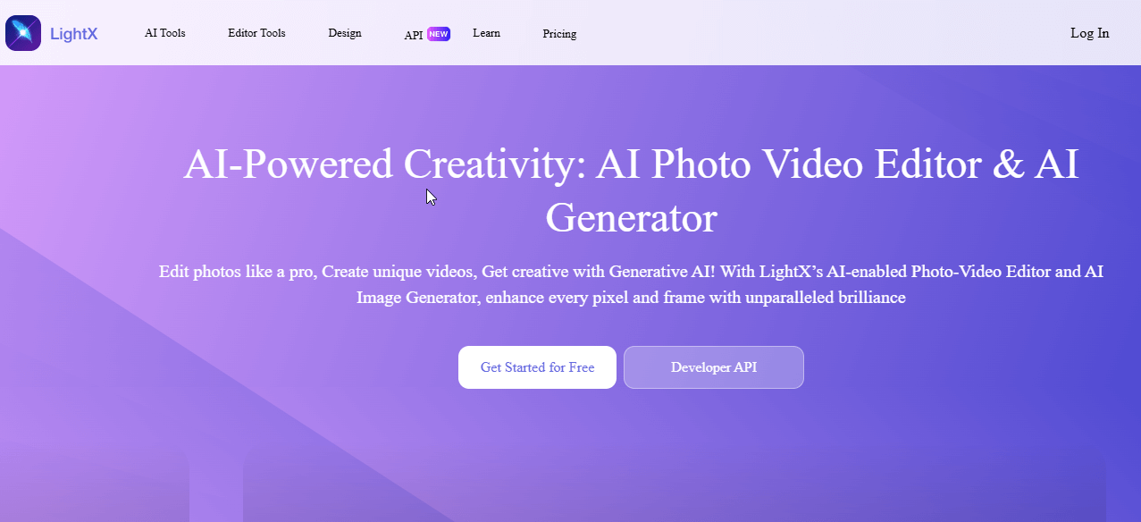 LightX’s user interface.