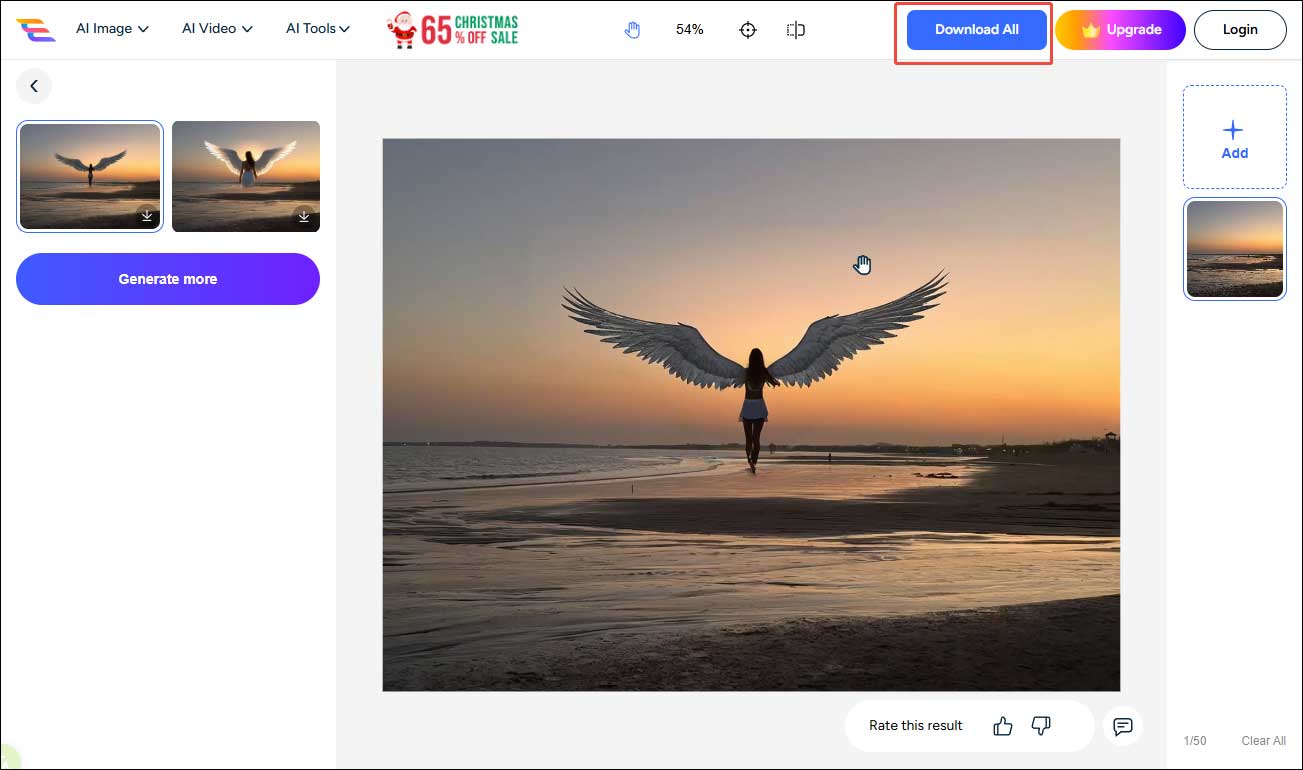 AI Ease interface with the selected Download All option.