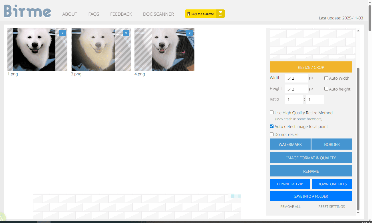 The main editing interface of BIRME.