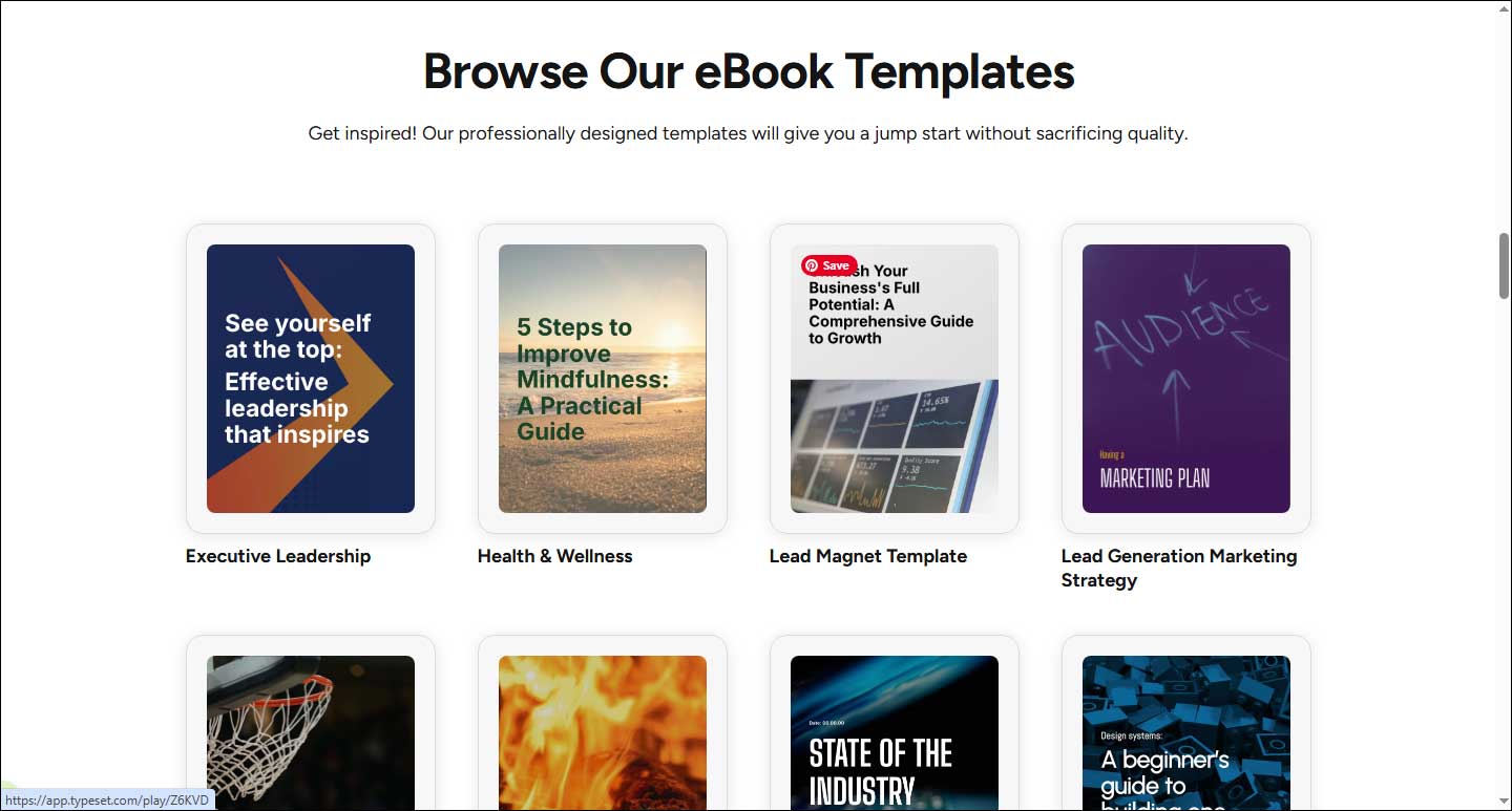 Typeset eBook cover templates for designing book covers.