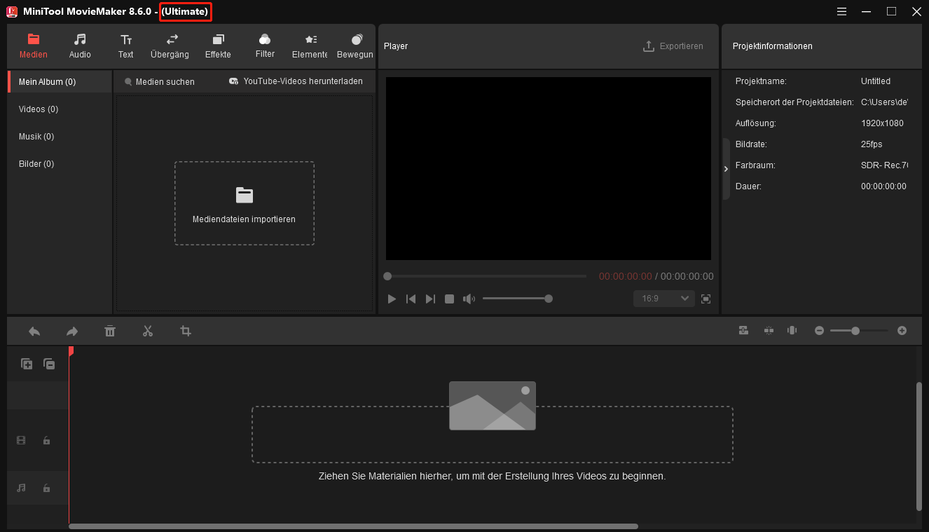Edition ändert sich in MiniTool MovieMaker.