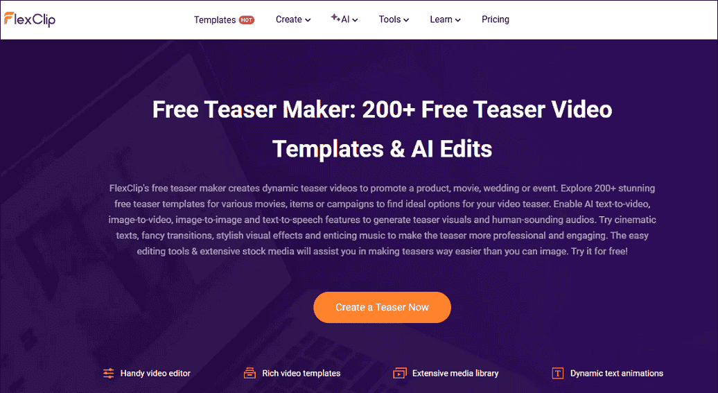 FlexClip’s user interface.