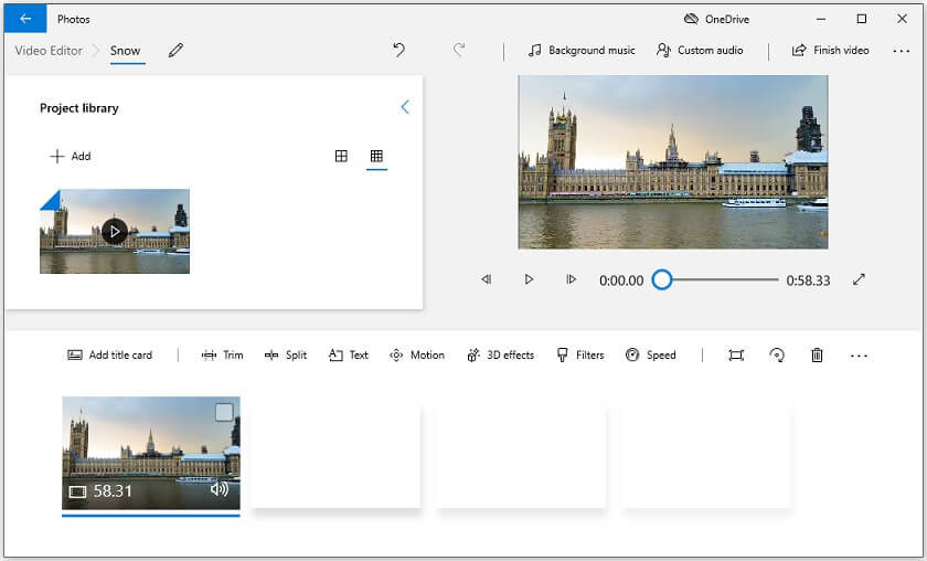 Hinzufügen des Videos zum Storyboard.
