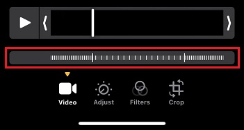 Le curseur à lignes verticales.