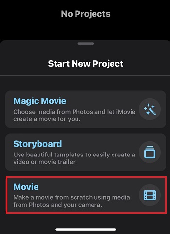 Seleccione Película.