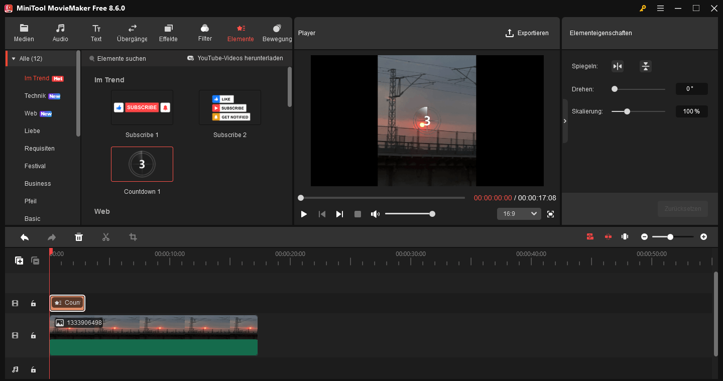 Erstellen einer Foto-Diashow mit MiniTool MovieMaker.