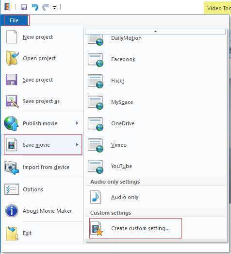 Benutzerdefinierte Einstellung erstellen