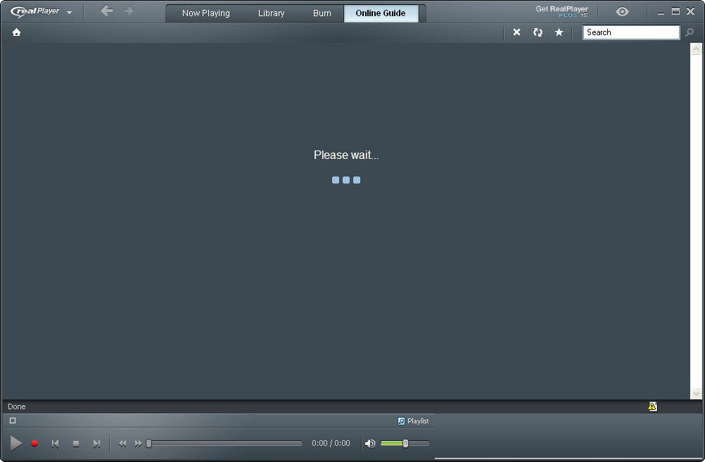 RealPlayer main UI