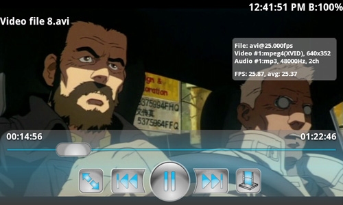 BS Player playing an AVI video file