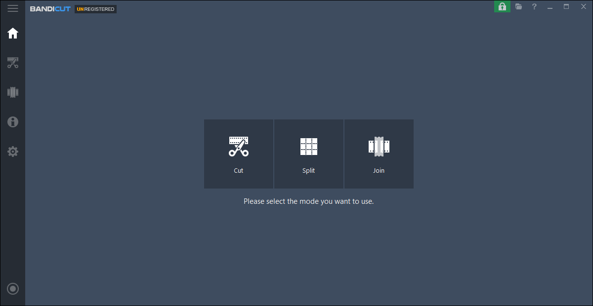 The main interface of Bandicut.
