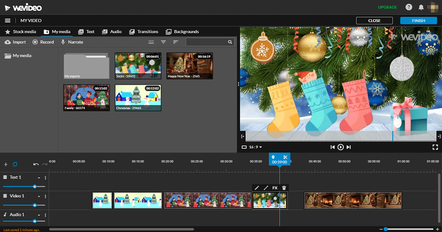 The main interface of WeVideo.