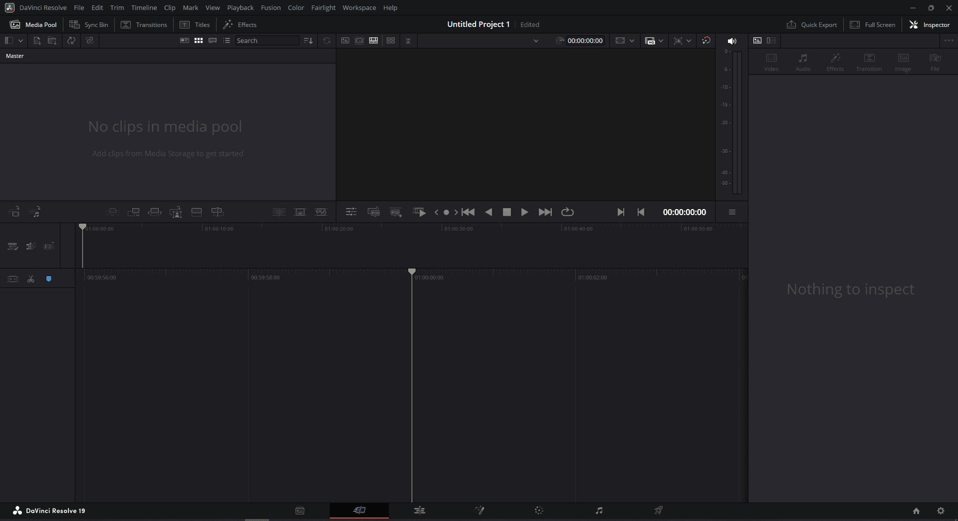 The main interface of DaVinci Resolve's Cut page.