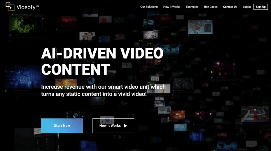 The main interface of the Videofy website.