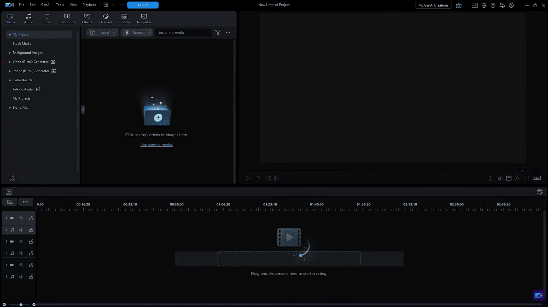 The main interface of CyberLink PowerDirector.