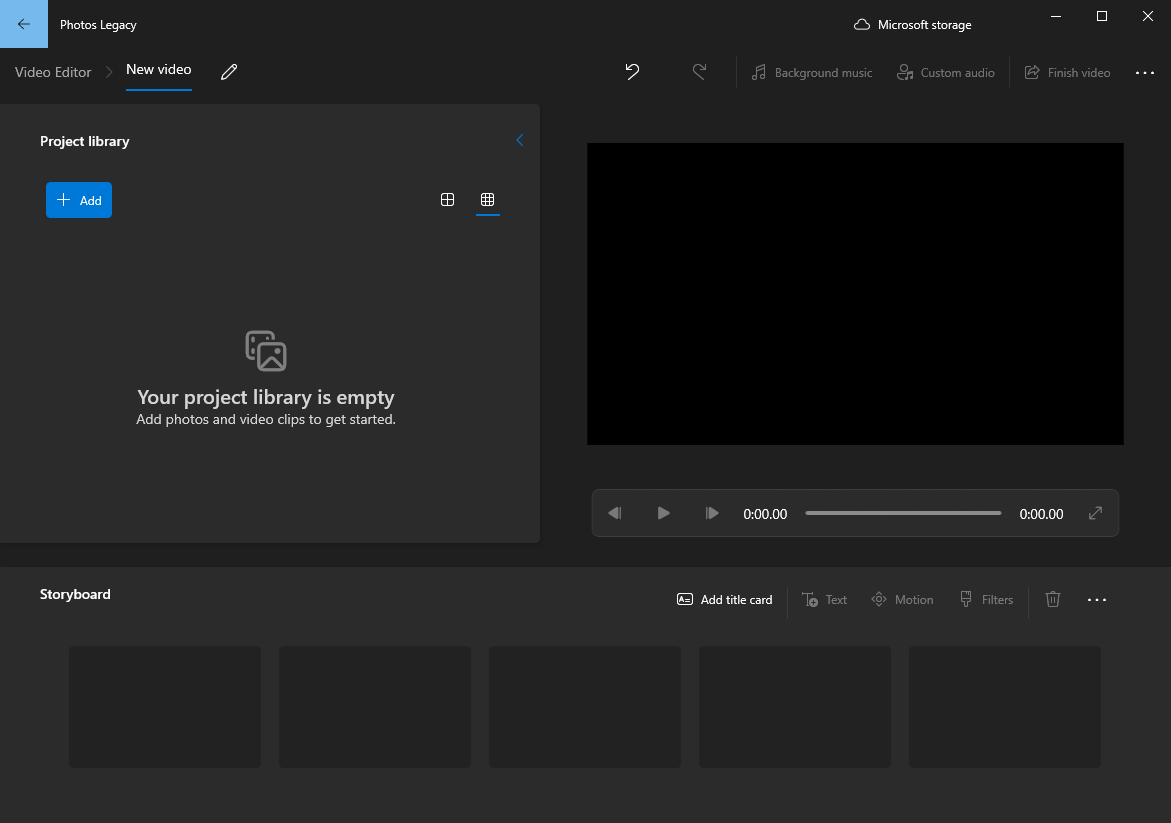 The main user interface of Photos Legacy.