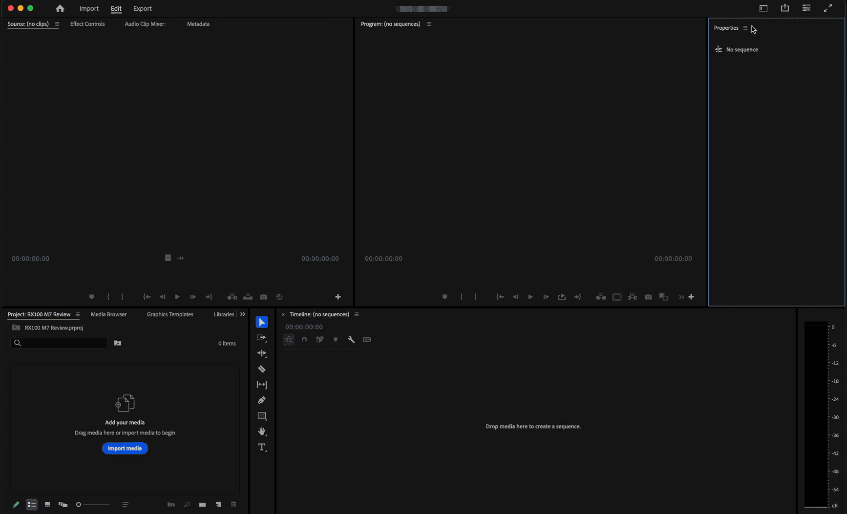 The main interface of Adobe Premiere