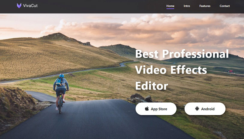 The home page of the VivaCut website.