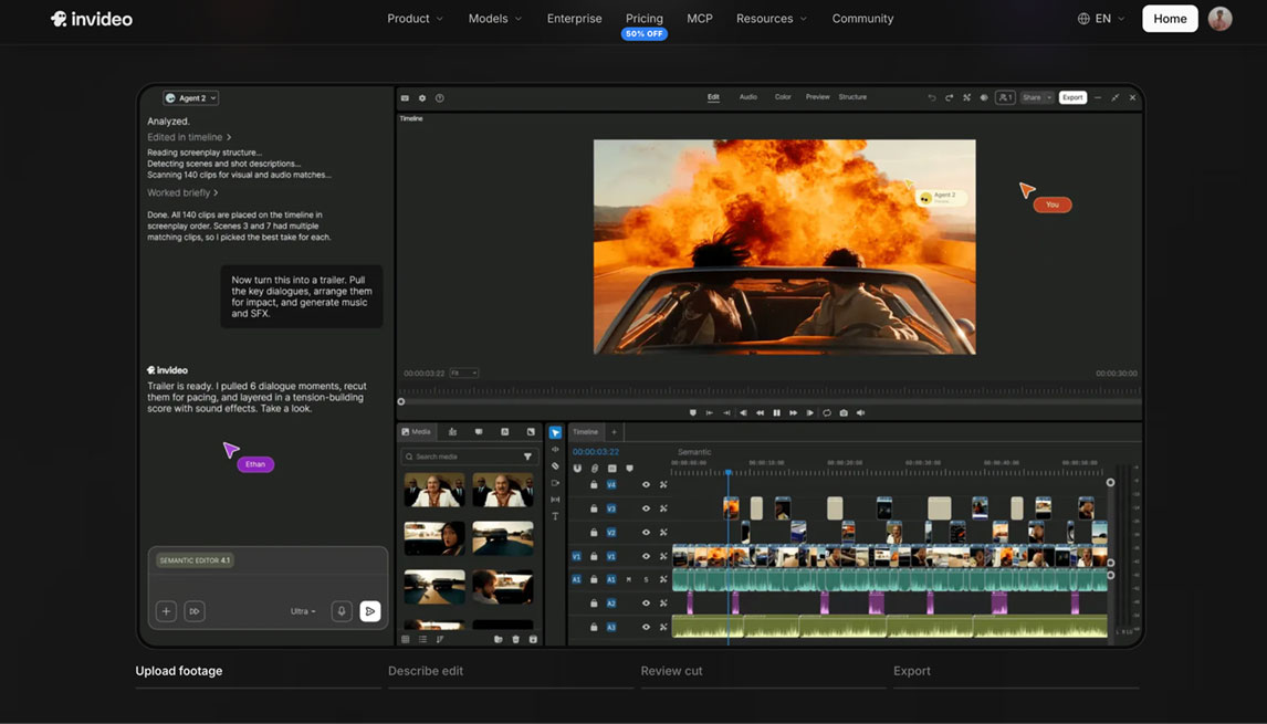 The main interface of Invideo.