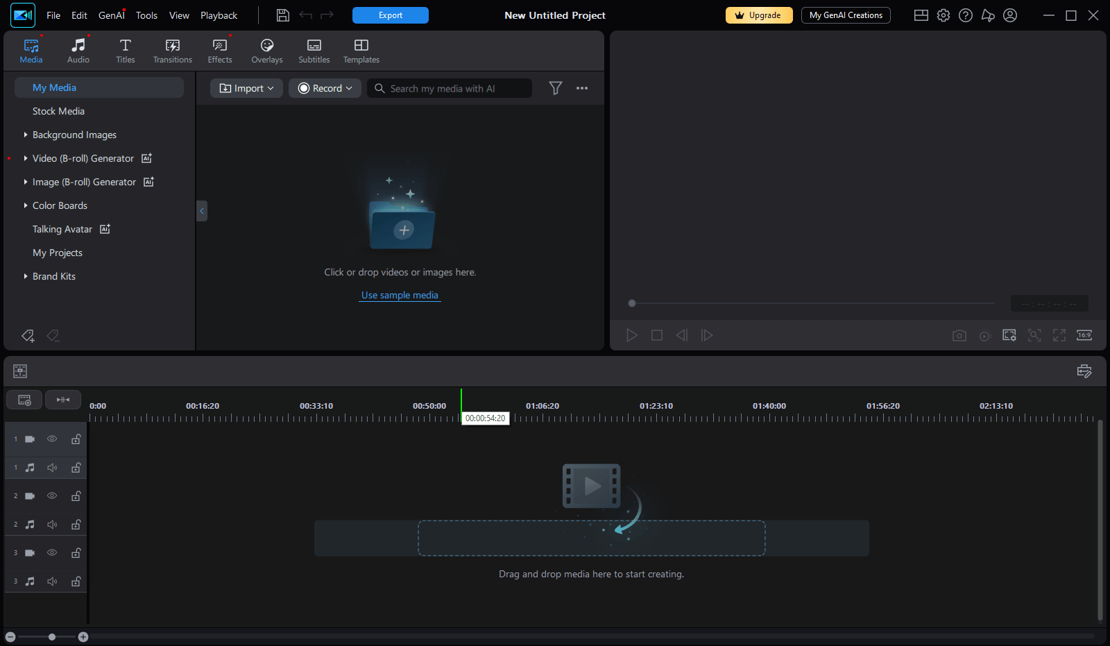 The main interface of CyberLink PowerDirector.