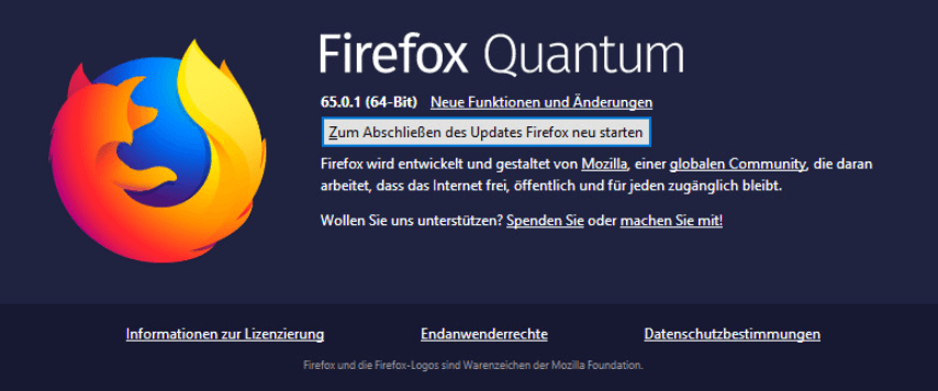 Firefox neu starten