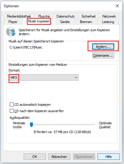 Konvertieren Sie MP4 in MP3 in Windows Media Player