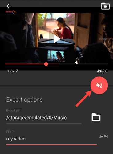 Entfernen Sie Audio von Video auf Android mit Timbre