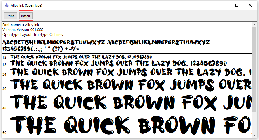 Install a new font in word