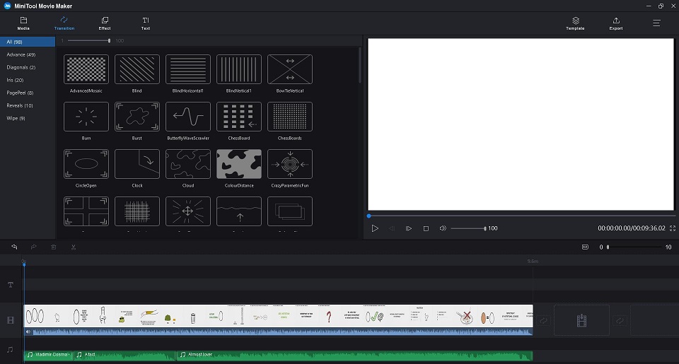 the interface of minitool movie maker
