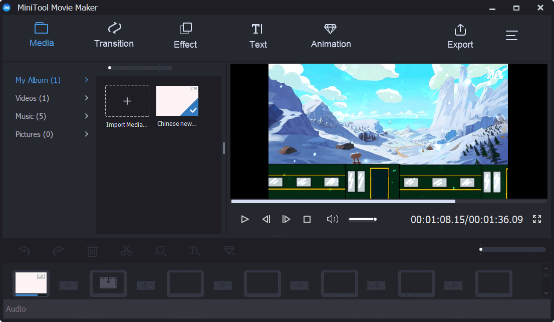 import video files to MiniTool Movie Maker