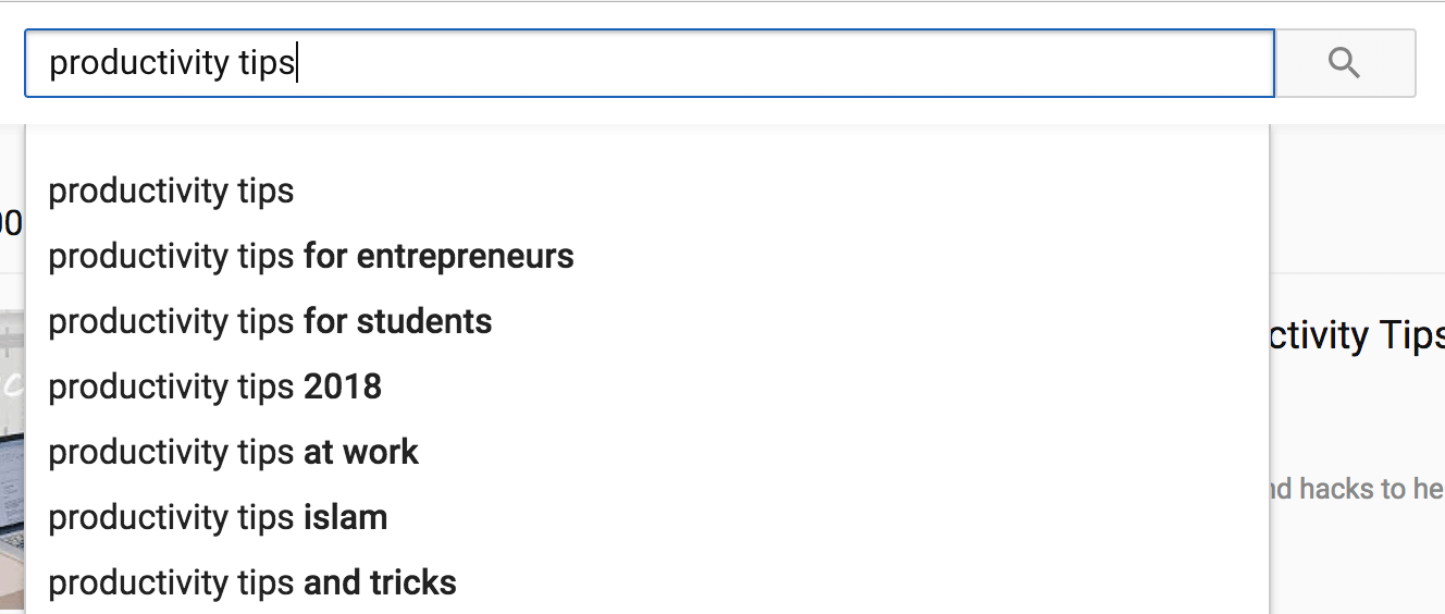 YouTube Autocomplete helps find keywords