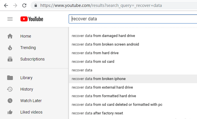 get long tail keywords from YouTube suggestions feature