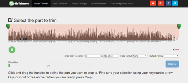 the interface of AudioTrimmer