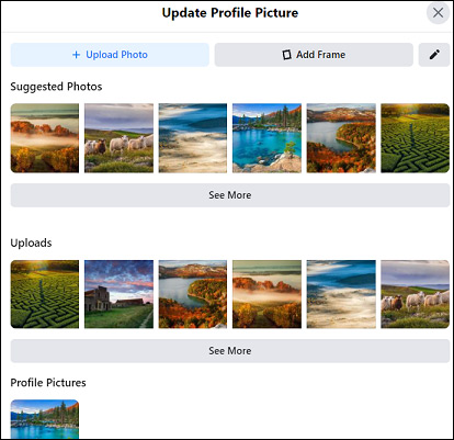 the Upload Profile Picture window