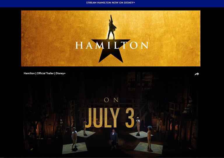 Hamilton on Disney plus