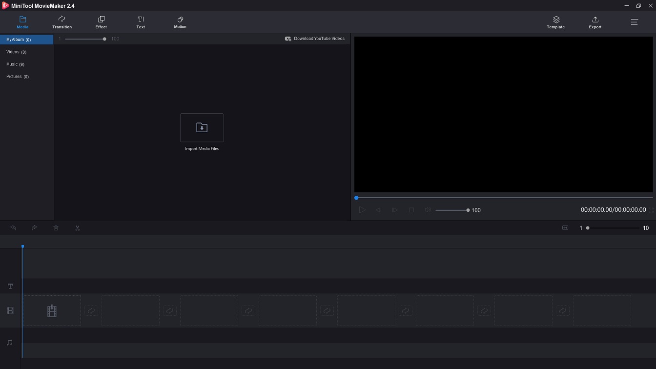 main interface of MiniTool MovieMaker