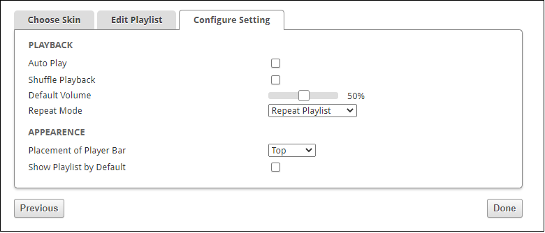 configure settings