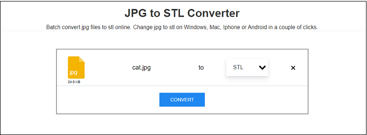 convert JPG to STL