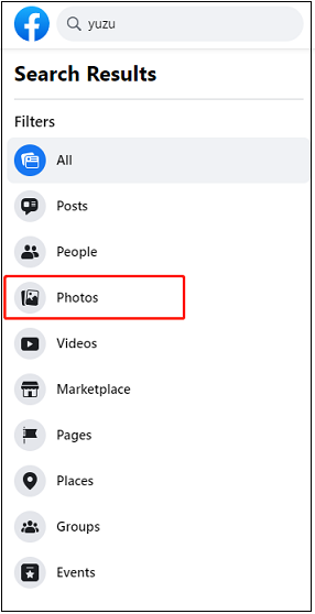 search for an image on Facebook