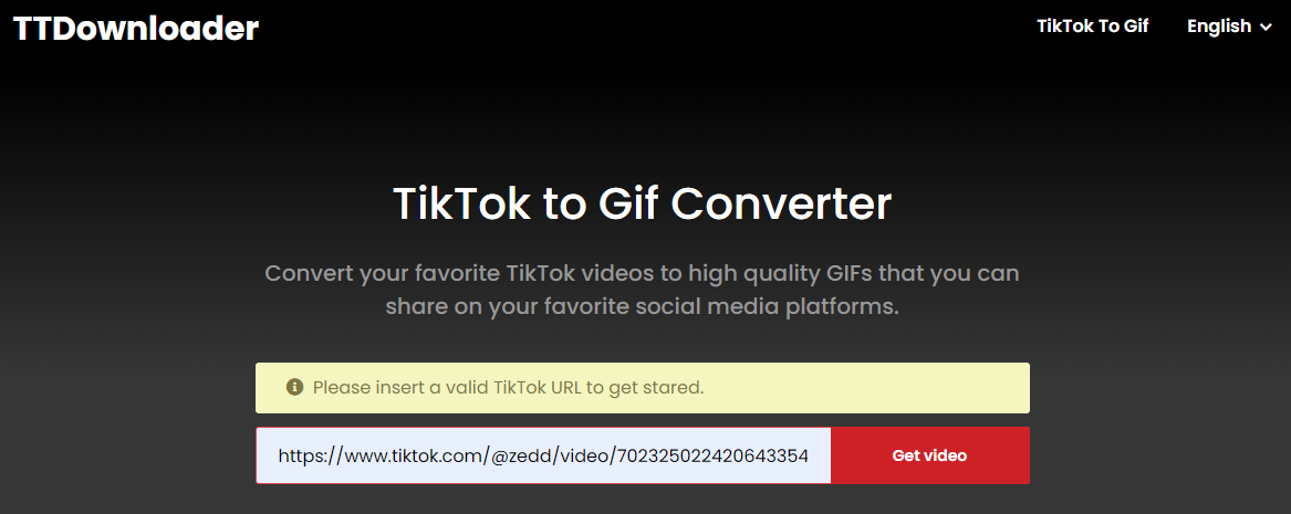 convert TikTok video to GIF