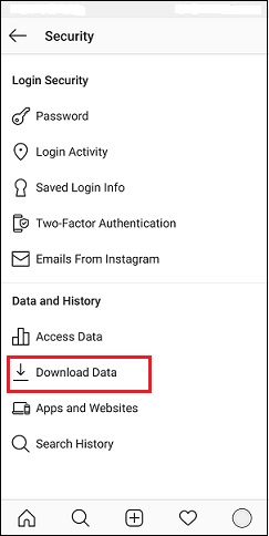 download Instagram data