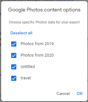 select the photo album you want