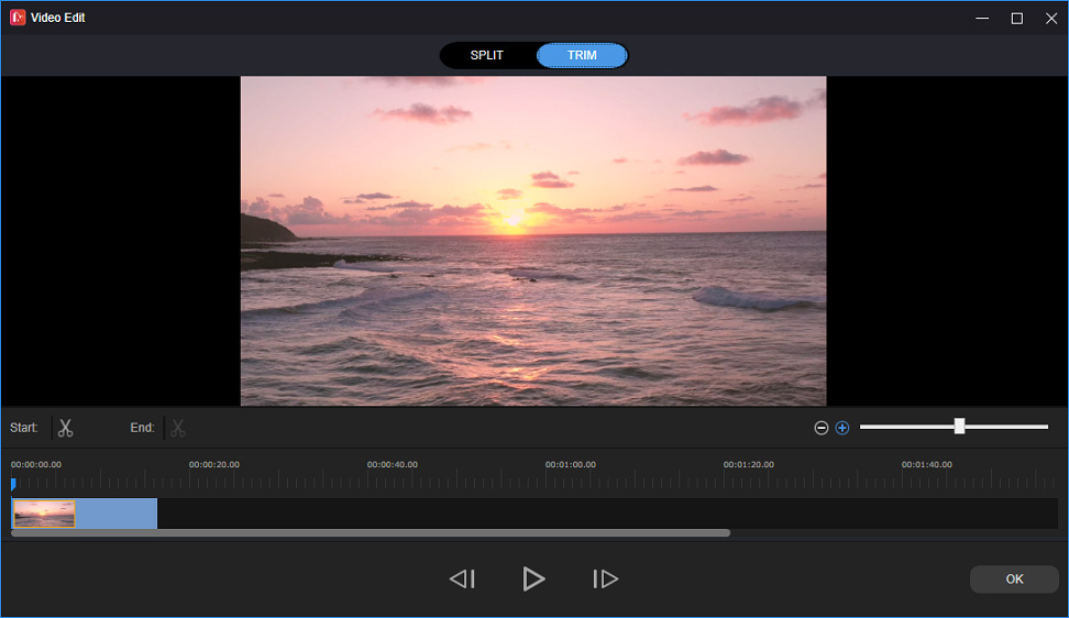 trim video in MiniTool MovieMaker