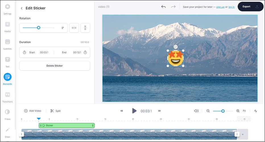 add stickers to video online