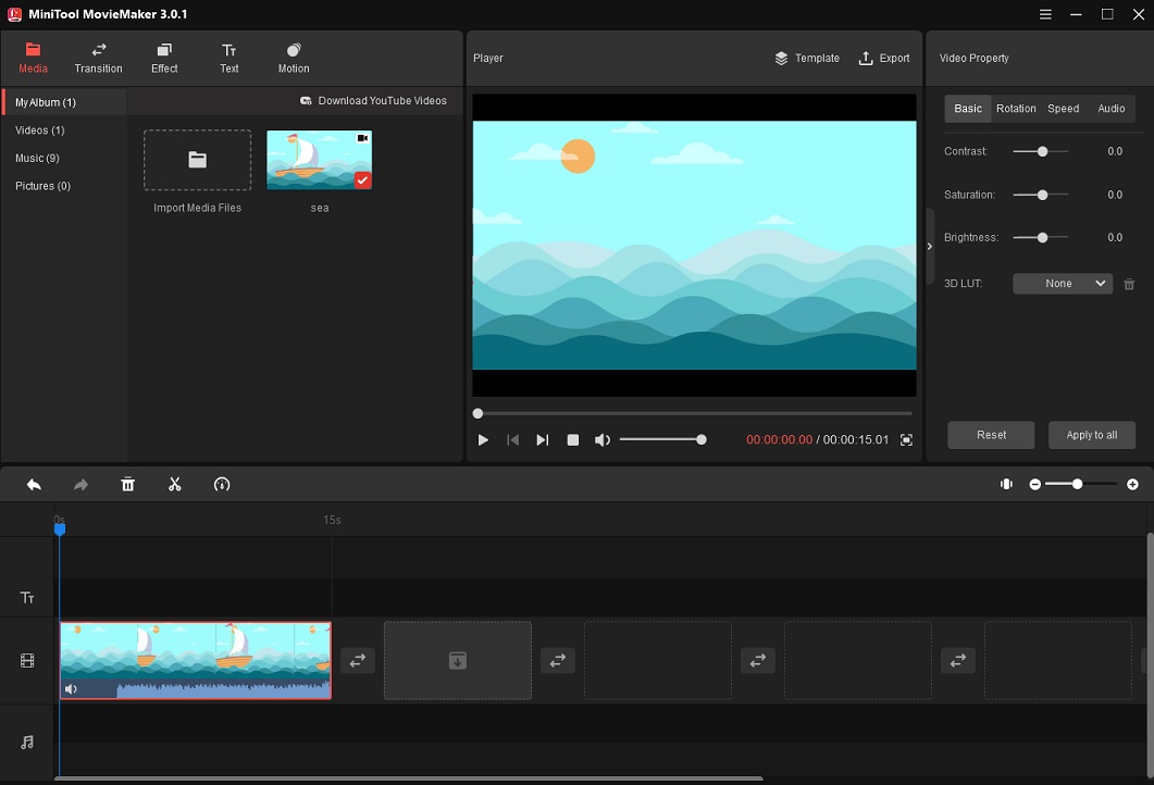 edit music video using MiniTool MovieMaker