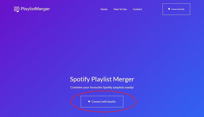 click Connect With Spotify button