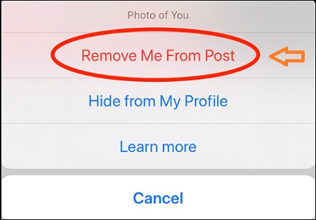 choose the Remove Me from Post option