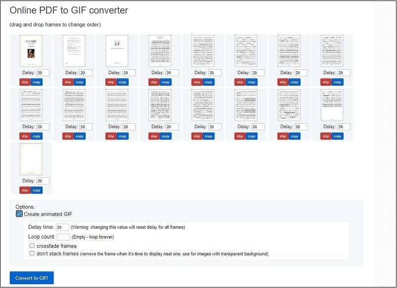 Convert PDF to GIF online