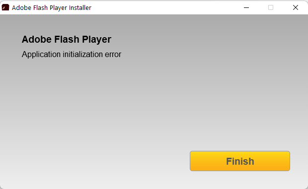 failed to install Adobe Flash Player